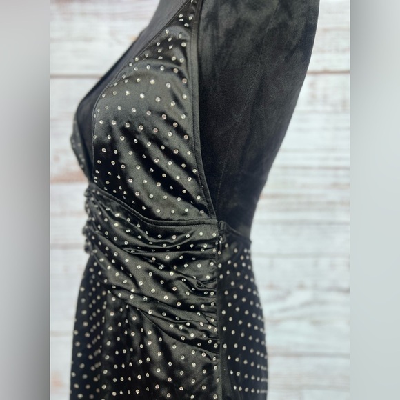 WeWoreWhat Black Rhinestone One Shoulder Sheath Dress - Picture 7 of 8